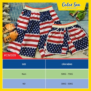 Quần cờ Mỹ đi biển cực đẹp