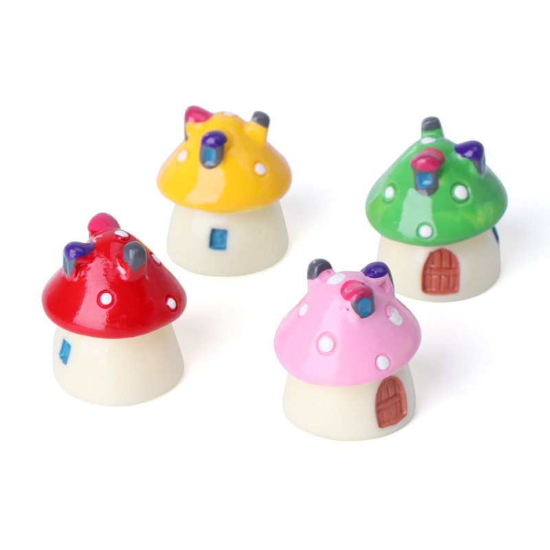 Mô hình ngôi nhà nấm mini bằng nhựa resin trang trí nhà/sân vườn