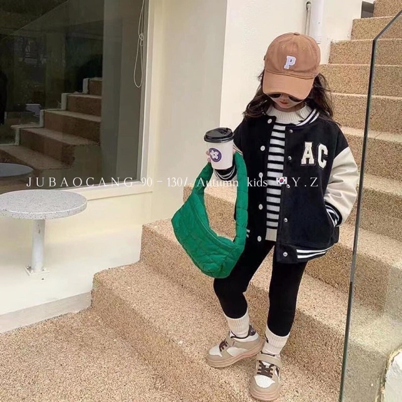 Áo khoác bomber chữ A-AC siêu đẹp cho bé trai và bé gái