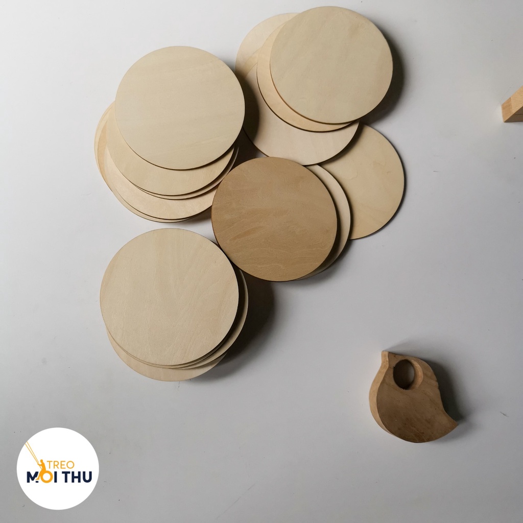 Miếng Gỗ Hình Tròn - Đủ Kích Thước - Trang Trí, Decor Nhà Cửa, DIY - Gỗ đoạn nhập khẩu - Treo Mọi Thứ
