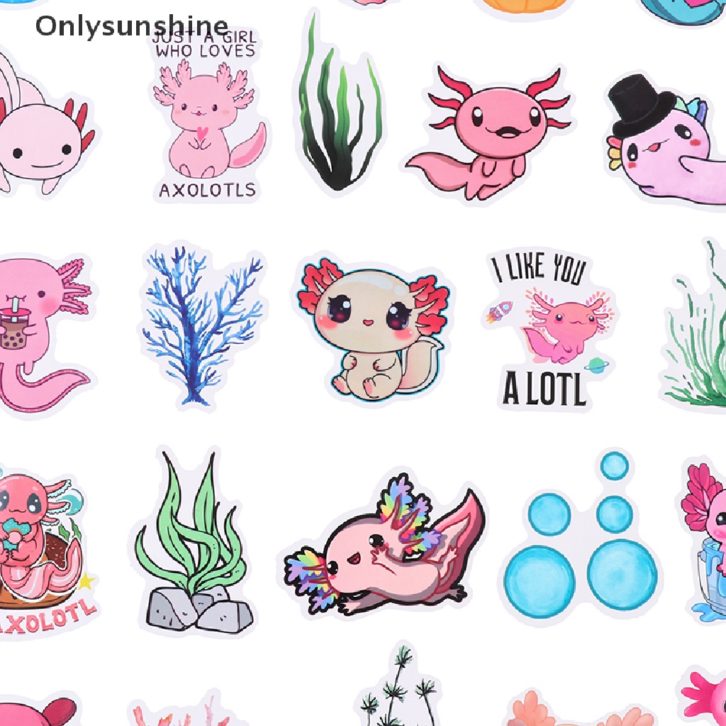 Set 100 miếng dán hình Axolotl động vật graffiti dễ thương trang trí laptop/ trẻ em