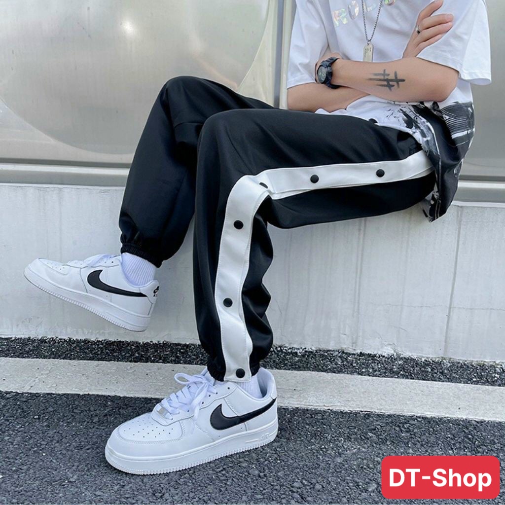 🌟Form đẹp - chất xịn🌟 Quần Jogger Line Đóng Nút Ống Rộng Bo Chun Ở Gấu Mặc Được Nhiều Kiểu Phong Cách Độc Lạ