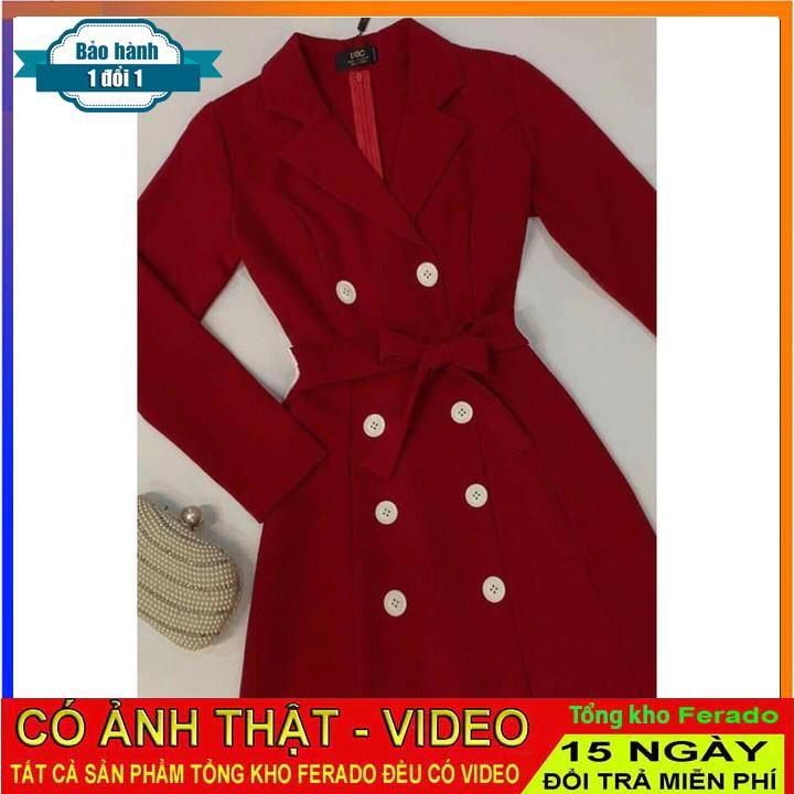 [ xả kho ] MiD Đầm xòe tay dài phối nút V1183 Mie Design kèm hình thật