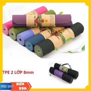 THẢM TẬP YOGA TPE 2 LỚP DÀY 6mm, 8mm hàng cao cấp chống trơn trượt, hàng đẹp