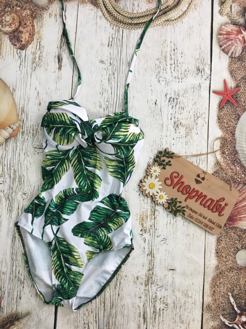 Đồ bơi bikini 1 mảnh lá kim mút dày nâng ngực