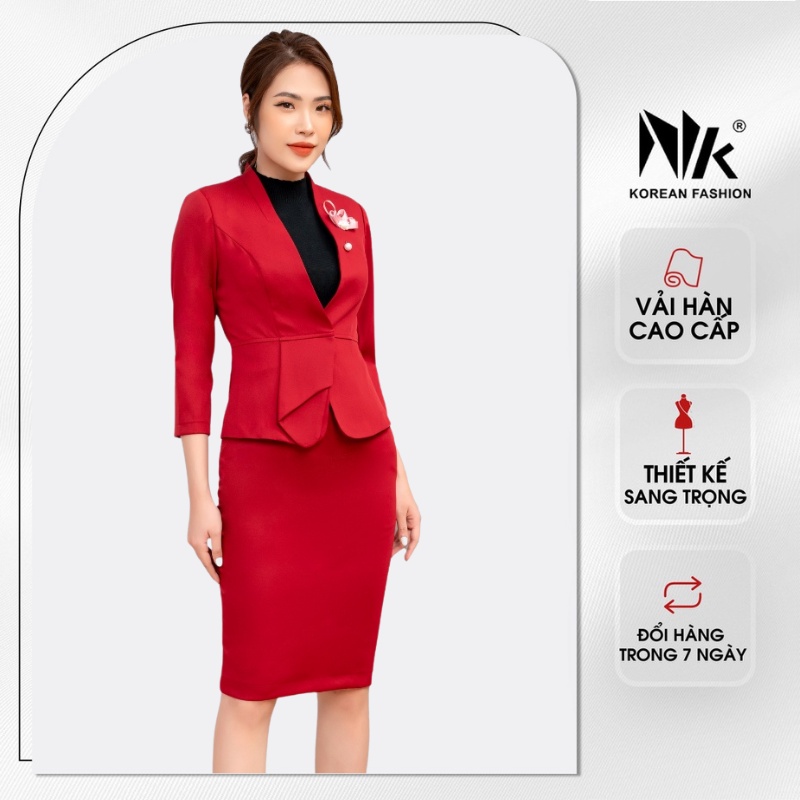 Áo Vest Nữ Công Sở NK Fashion Thiết Kế Gập Ly Tay Lỡ Sang Trọng , Chất Vải Nhập Hàn NKAK2010009