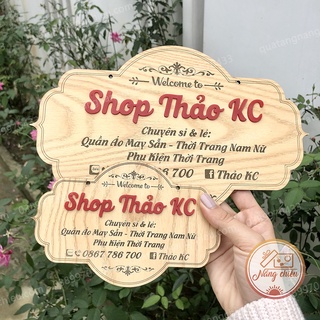 Bảng hiệu gỗ vintage- Bảng decor shop- Kích thước: 13cm* 17cm - 17cm * 27cm - 27cm * 37cm- 27cm*47cm (dài*rộng)