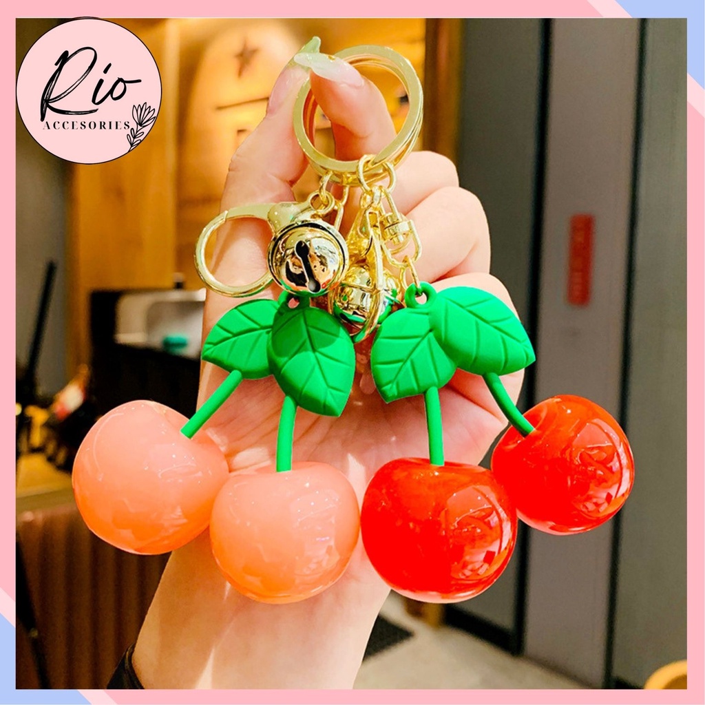 Móc khóa 2 quả cherry nhiều màu dễ thương MCR - móc khoá