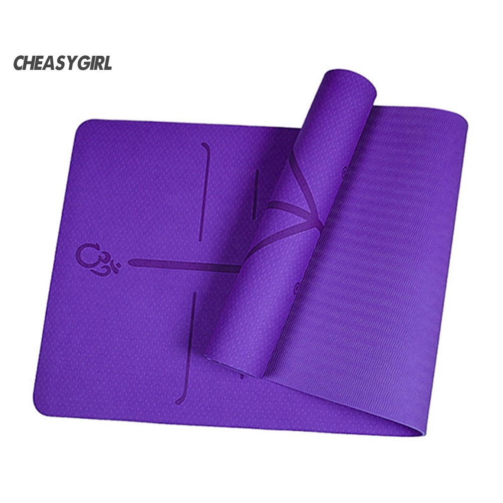 ♤CH TPE Eco-Friendly Waterproof Position Line Gymnastics Fitness Yoga Mat Cushion