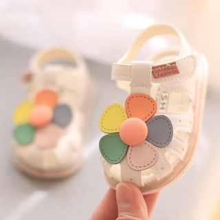 Giày sandal đế mềm đính hoa hướng dương xinh xắn cho bé gái 2-3 tuổi