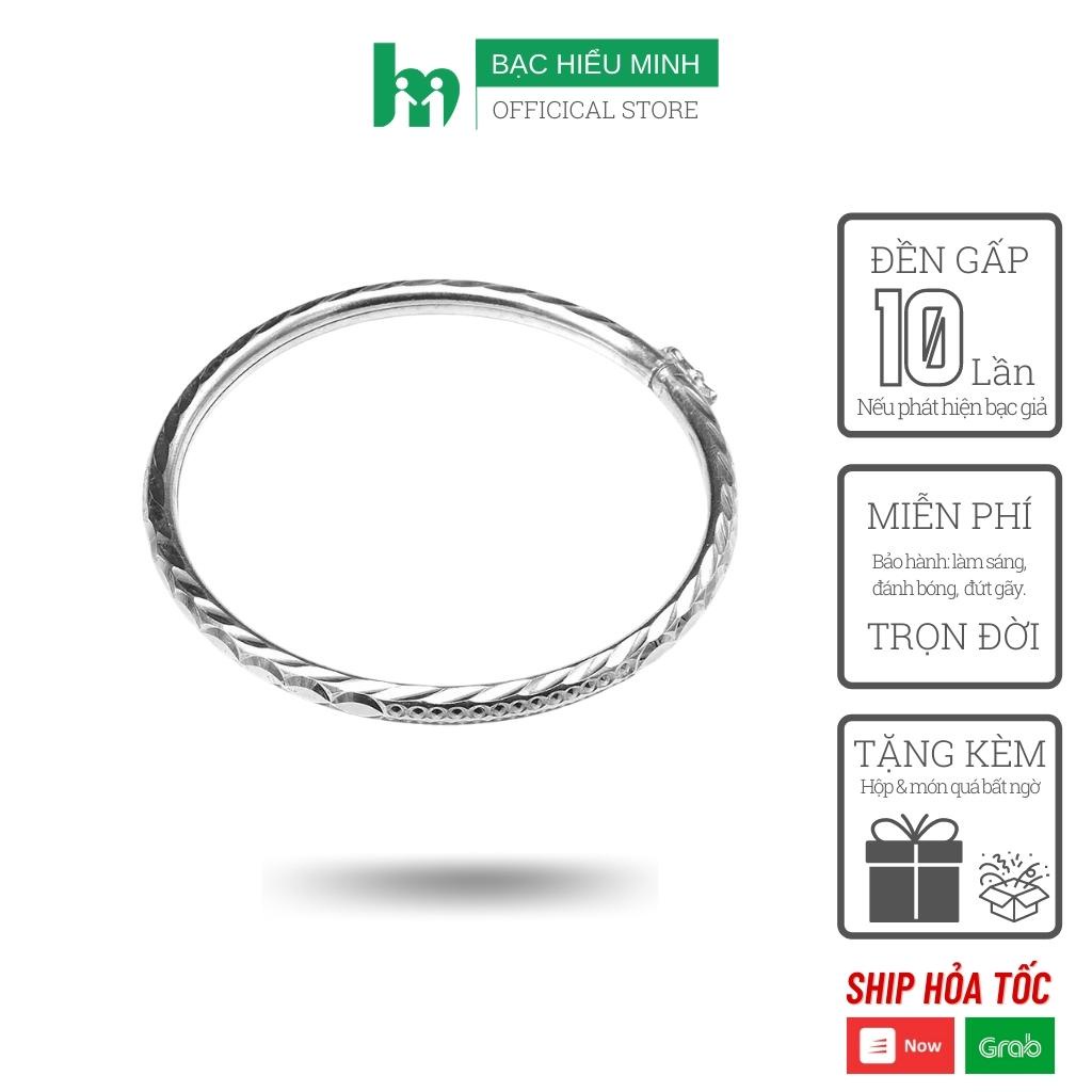 Vòng tay nữ BẠC HIỂU MINH LTU409S dạng kiềng phay thiết kế đơn giản