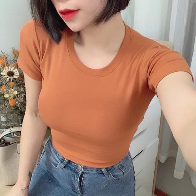 Áo tanktop basic trơn, áo croptop cổ tròn nữ - Colory shop