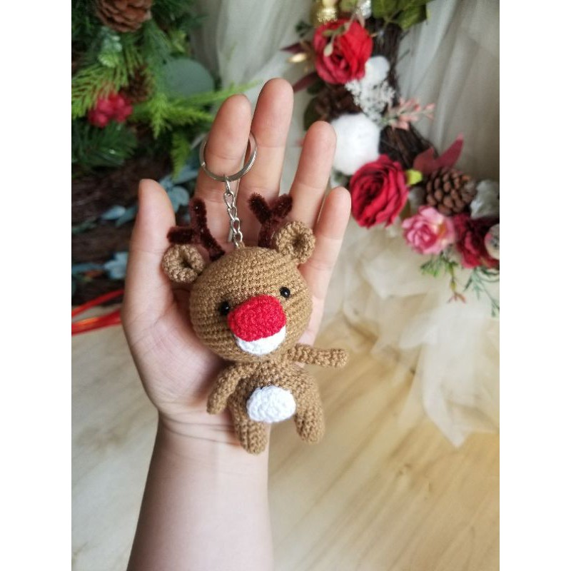 MÓC KHÓA TUẦN LỘC MÓC LEN SIÊU MINI và CUTE. Quà tặng trang trí Giáng Sinh Noel bạn gái, người yêu treo balo túi xách