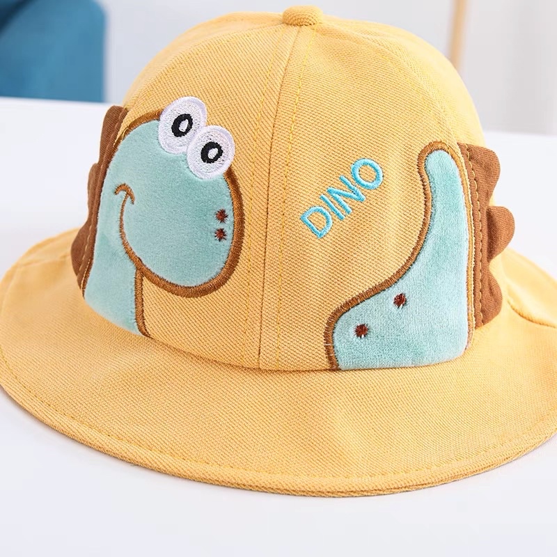 Nón cho bé trai bé gái thêu hình khủng long vành bucket dễ thương , phù hợp 5 tháng - 4 tuổi