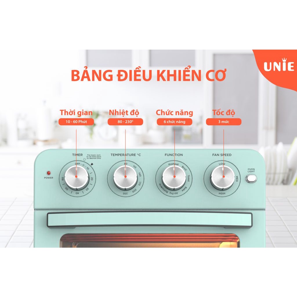 Lò nướng kiêm nồi chiên không dầu UNIE Q37- 25lit
