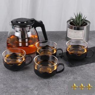 Bộ tách trà thuỷ tinh 5 món