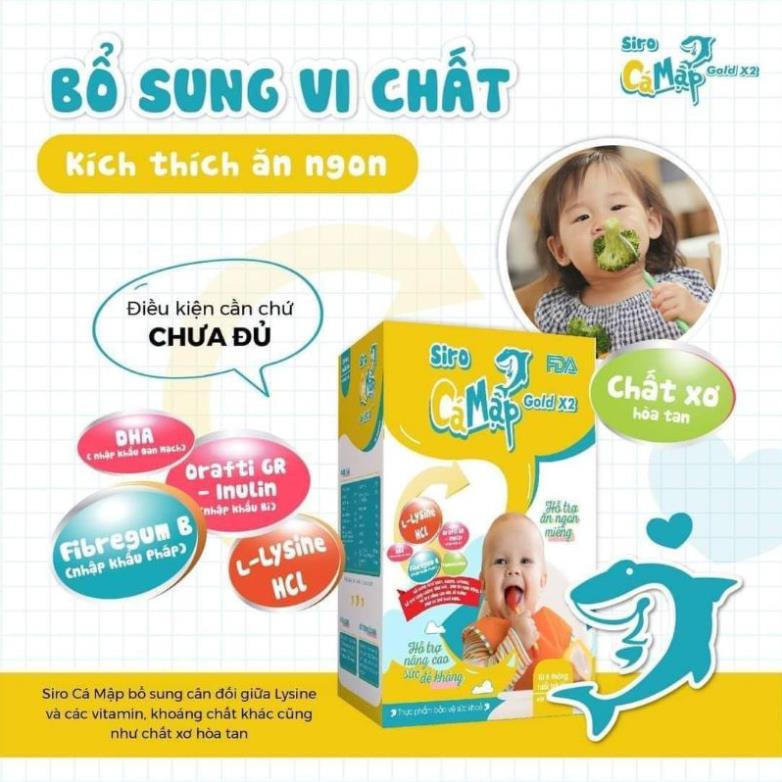 Siro cá mập Gold x2, hỗ trợ ăn ngon miệng, năng cao sức đề kháng