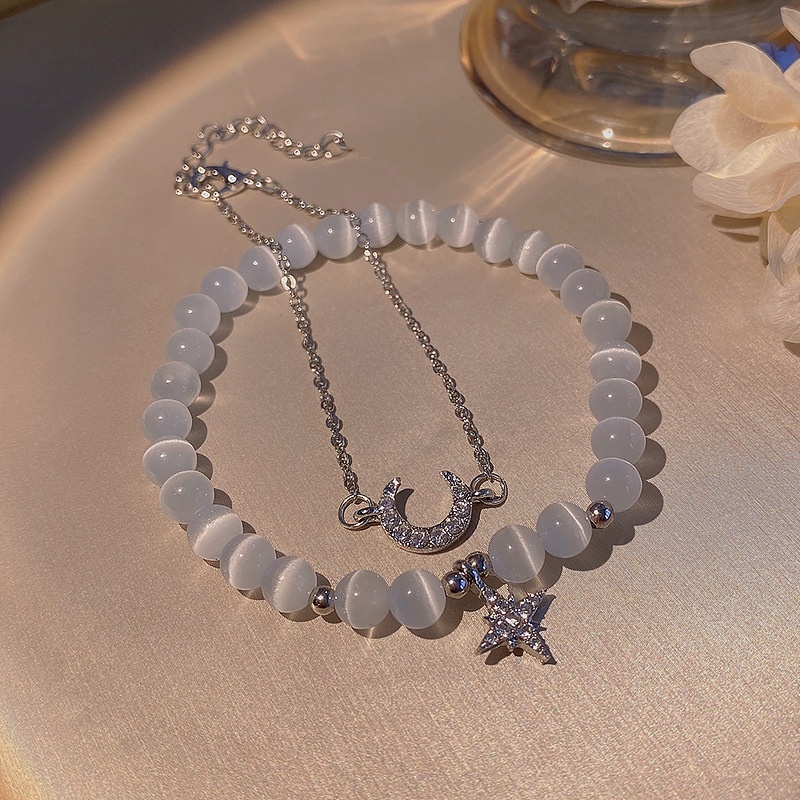 Vòng đeo tay chuỗi hạt đá opal thời trang cá tính cho nữ