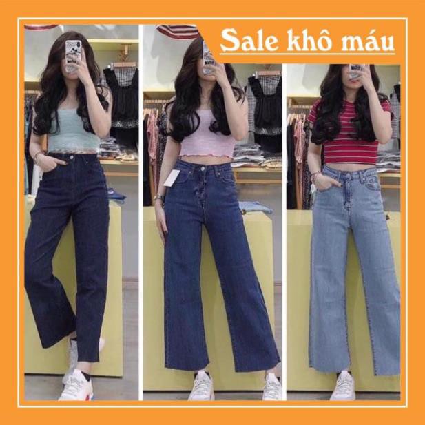 QUẦN JEANS XUÔNG RỘNG LƯNG CAO ko giãn- hình thật chính chủ