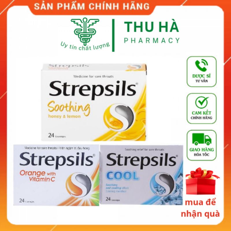 Strepsil Viên ngậm Thái Giúp giảm đau họng , rát họng đủ vị hộp 24 viên