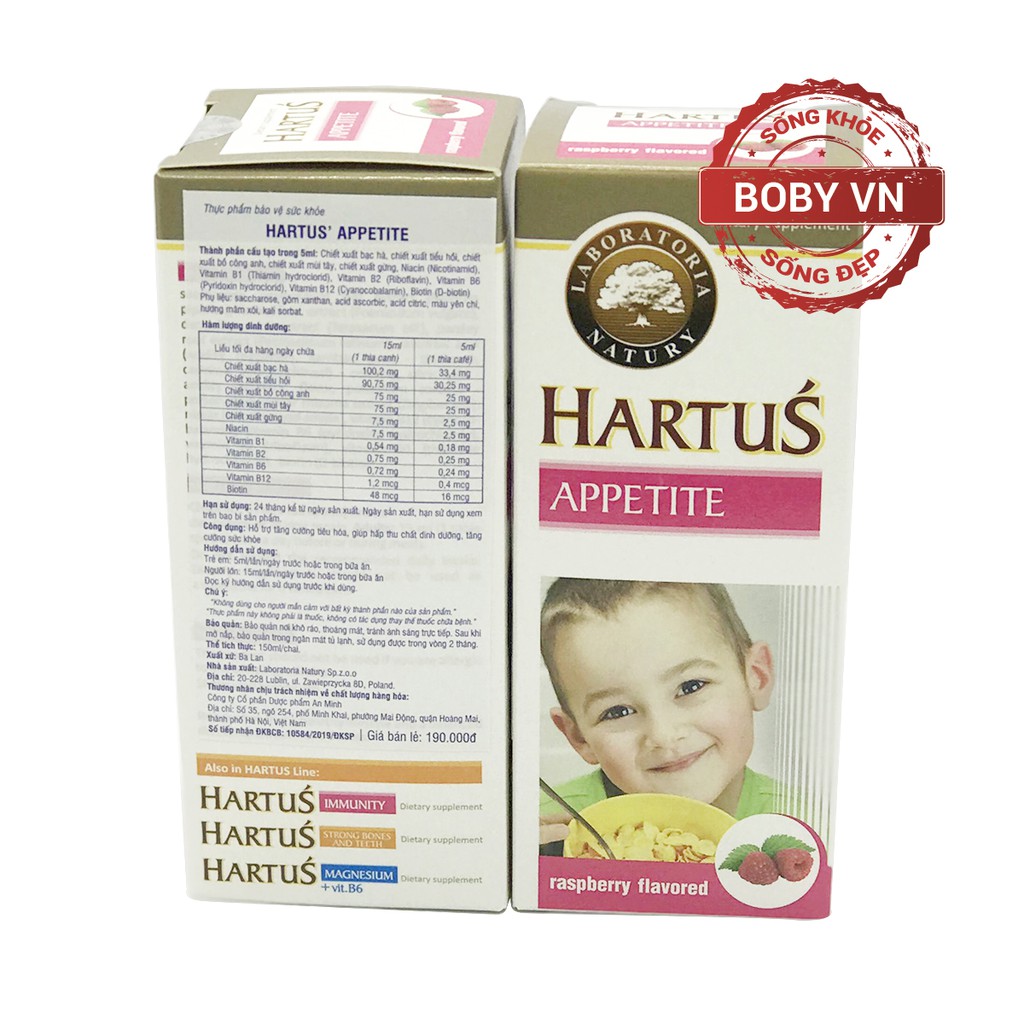 Hartus Appetite cho trẻ biếng ăn chậm tăng cân - Boby