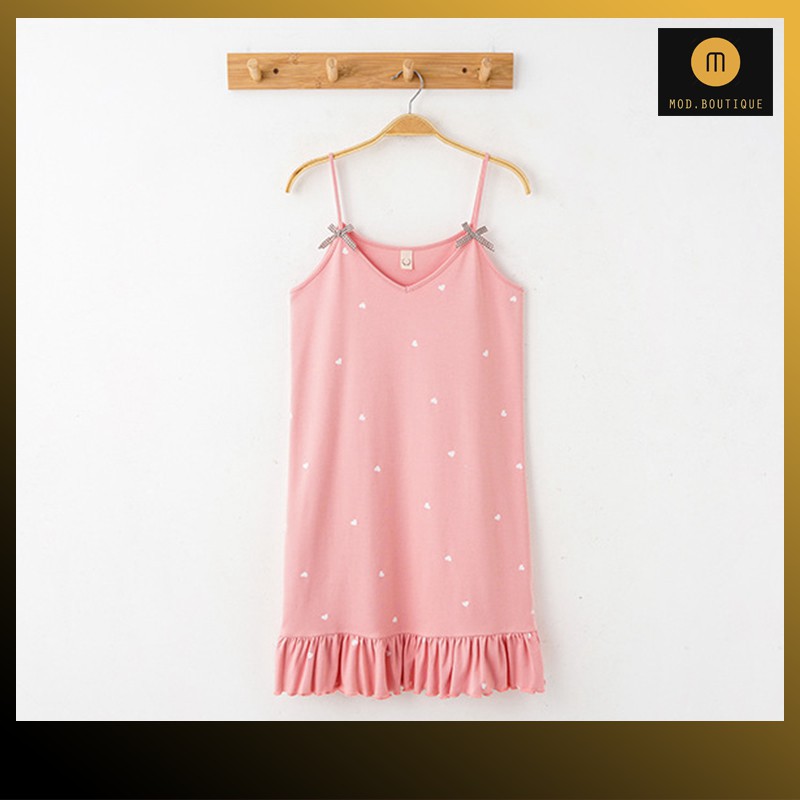 Váy Ngủ 2 Dây Váy Mặc Nhà Siêu Mát, Chất Cotton Co Giãn, Nhiều Màu V3 | BigBuy360 - bigbuy360.vn