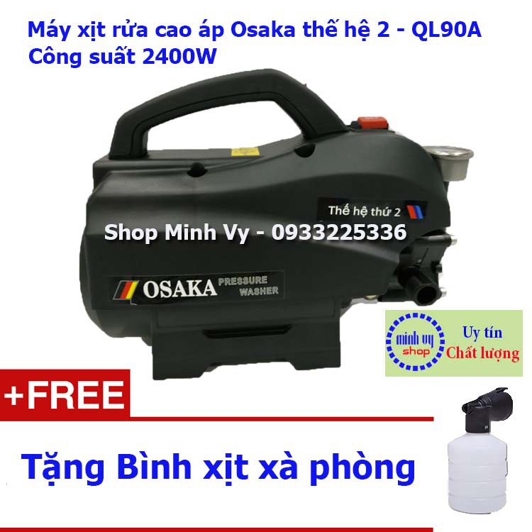 Máy xịt rửa xe Osaka V2 - thế hệ 2 - tặng kèm bình xà bông - Osaka V2