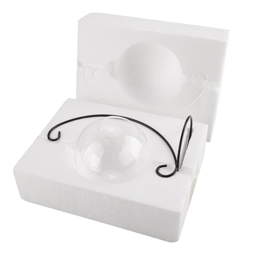 Bình Hoa Thủy Tinh Trong Suốt Cỡ Lớn 9 Inch Có Giá Đỡ Kim Loại Dùng Trang Trí Bể Cá / Văn Phòng