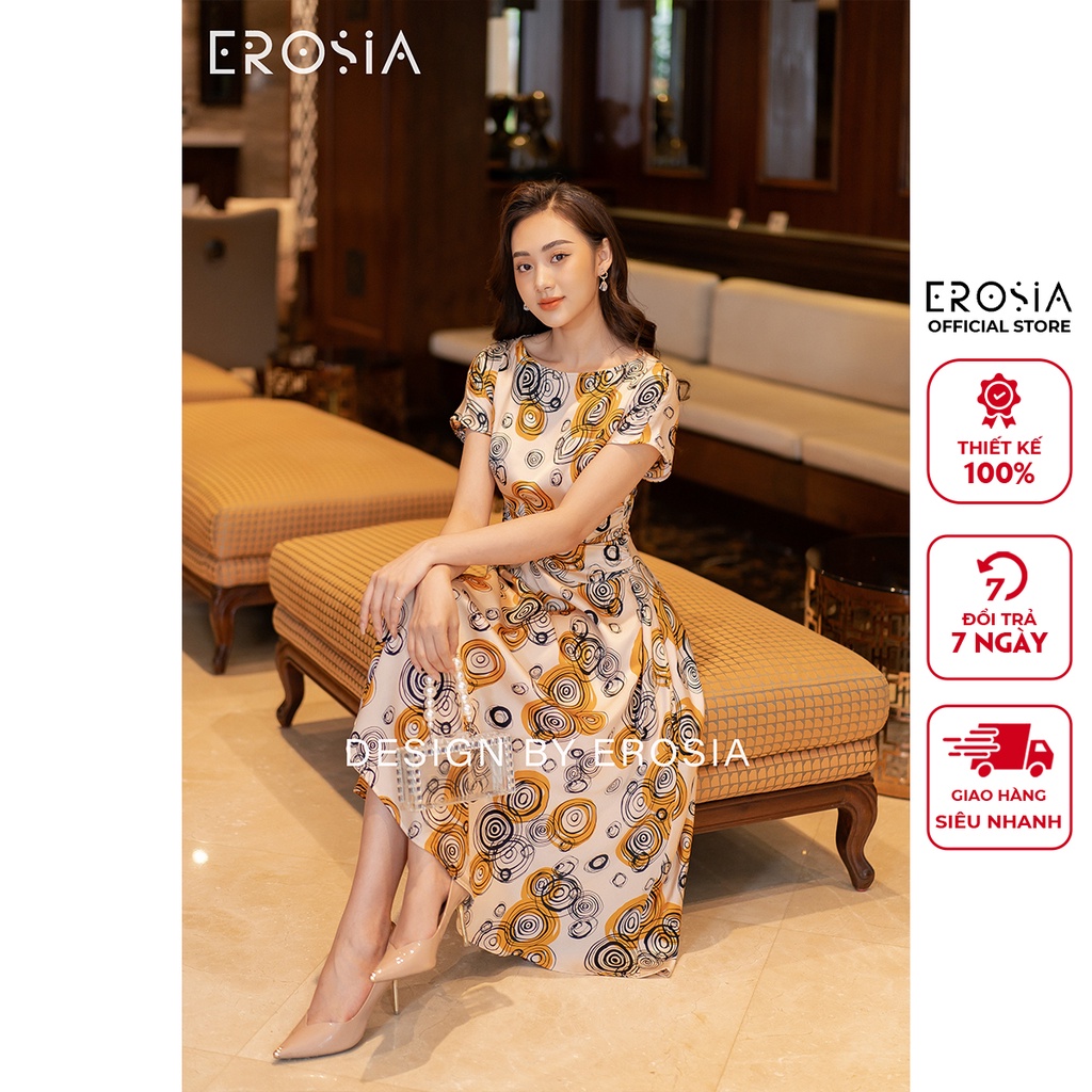 Váy Vàng Đen Xoắn Eo EROSIA