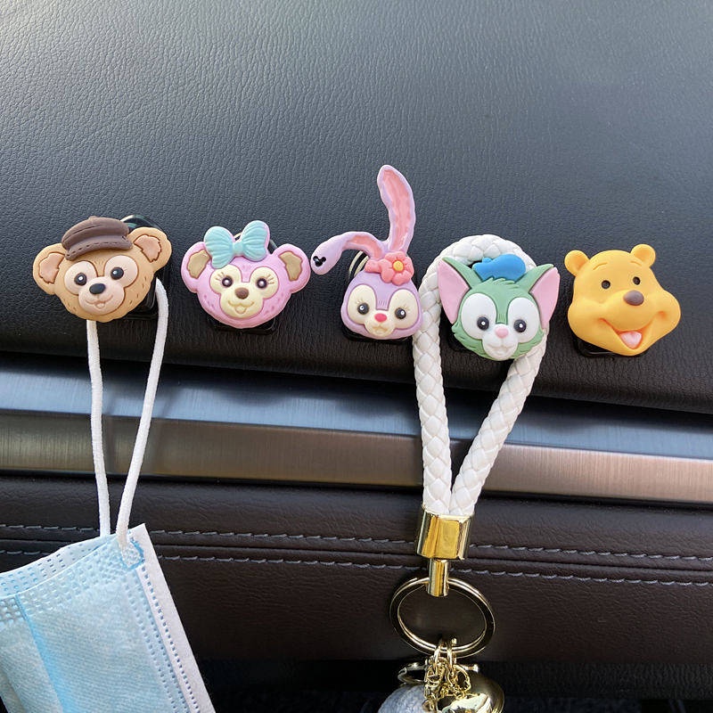 Cute Car Hook Invisible Multifunctional Car Interior Car Special Interior Front Row Rear Row Adhesive Small Car Hook Auto department store supplies