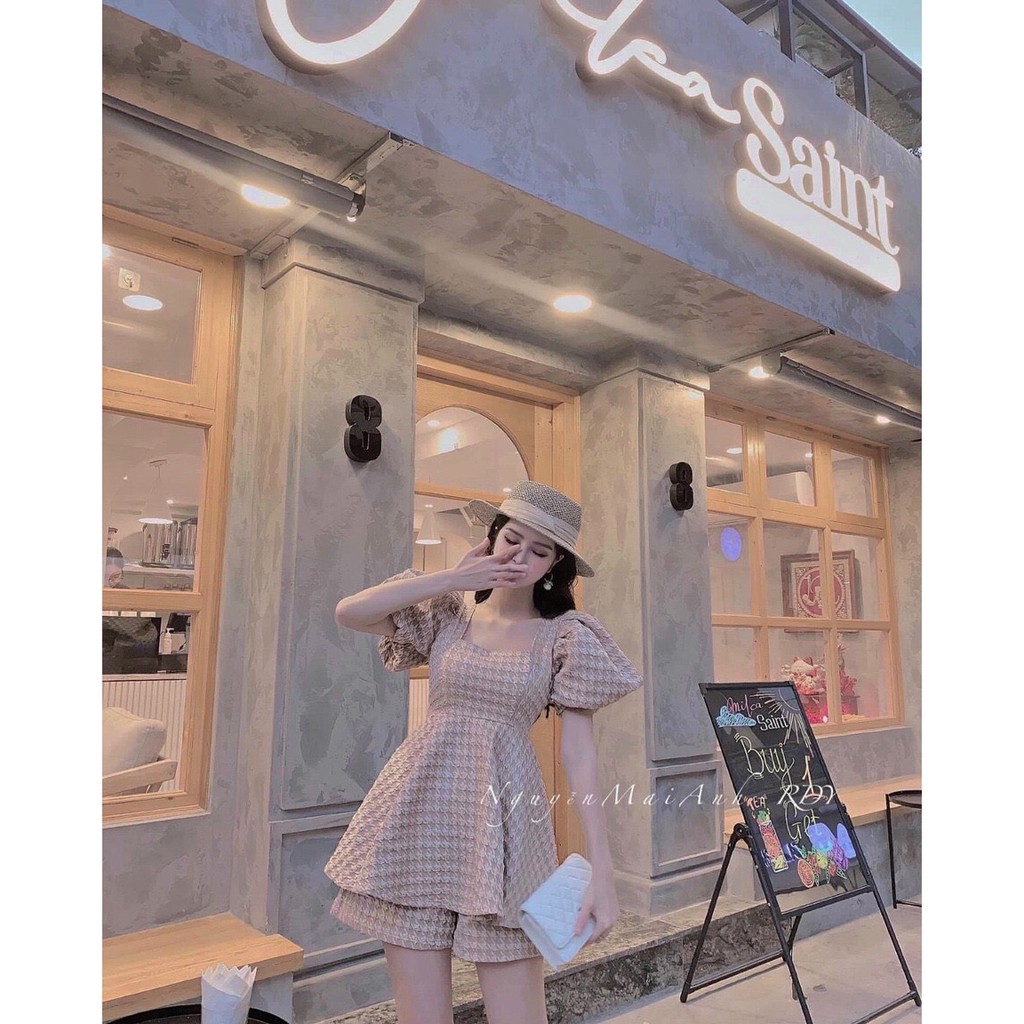 (Hàng Loại 1) Đồ Bộ Nữ, Set Bộ Sốp Đùi Nữ Cao Cấp, Tay Bồn, Phần lưng chun Phối Dây Nơ, S1006 | BigBuy360 - bigbuy360.vn