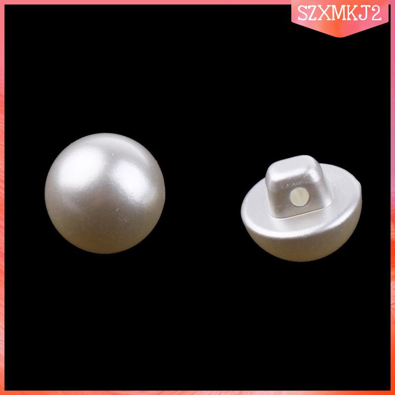 Set 50 Nút Ngọc Trai Nhân Tạo 2 Lỗ 10mm Dùng Trang Trí DIY