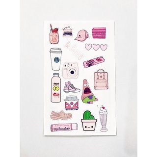 [Nhãn dán] ⚡ Sticker trang trí Vanz Pink