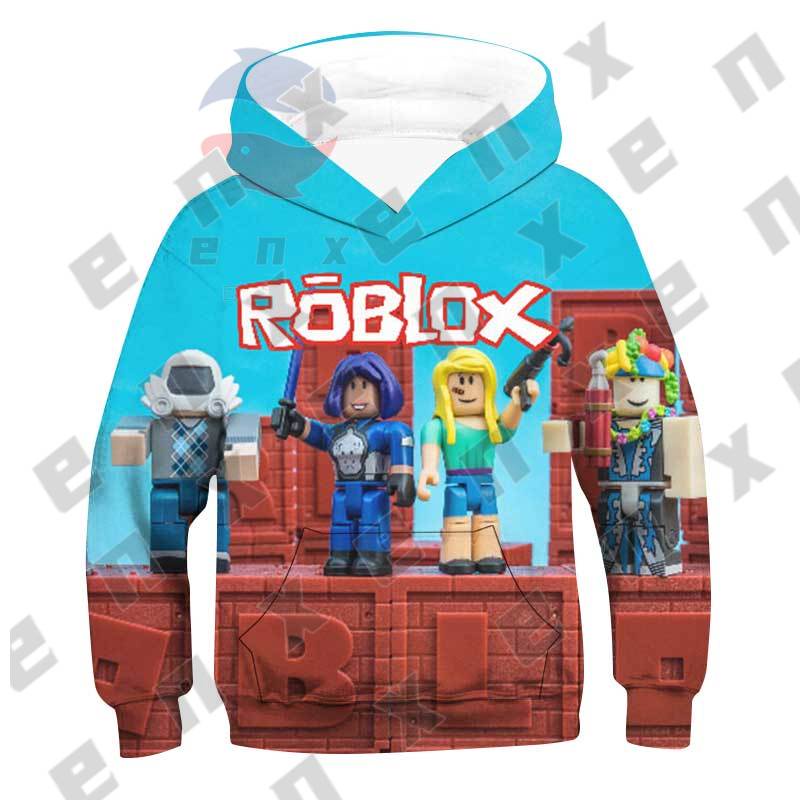 * Enx * Áo Hoodie Thể Thao In Hình Trò Chơi ROBLOX Mặc Hàng Ngày Cho Trẻ Em