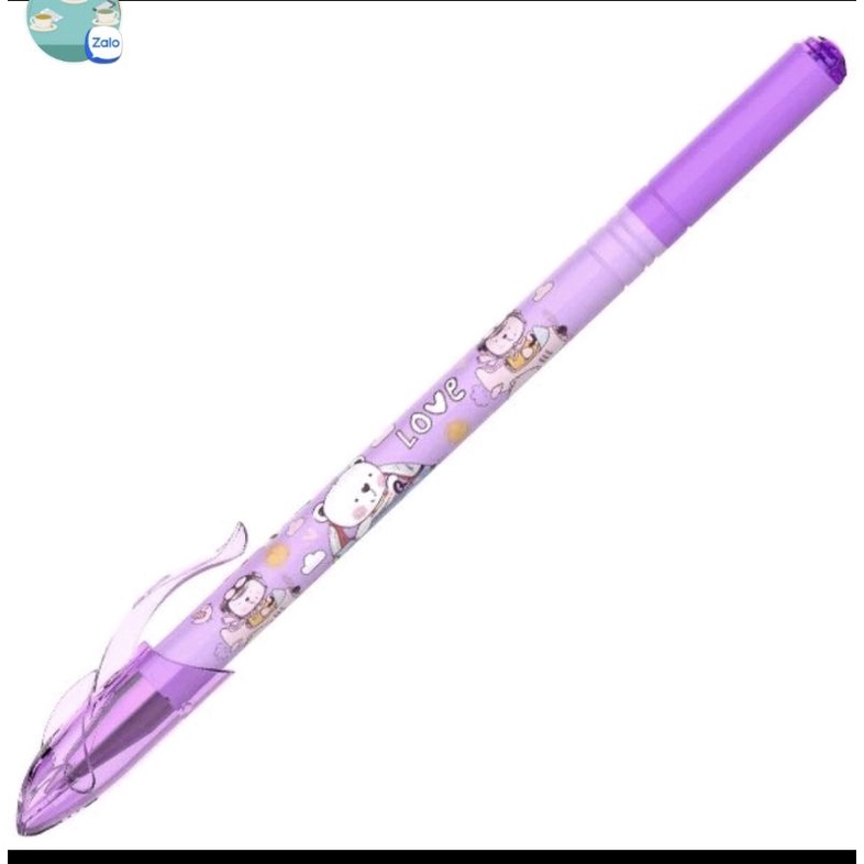Bút gel bút mực nước 2 bi rơi không tắc mực tím Handle TP gel 01