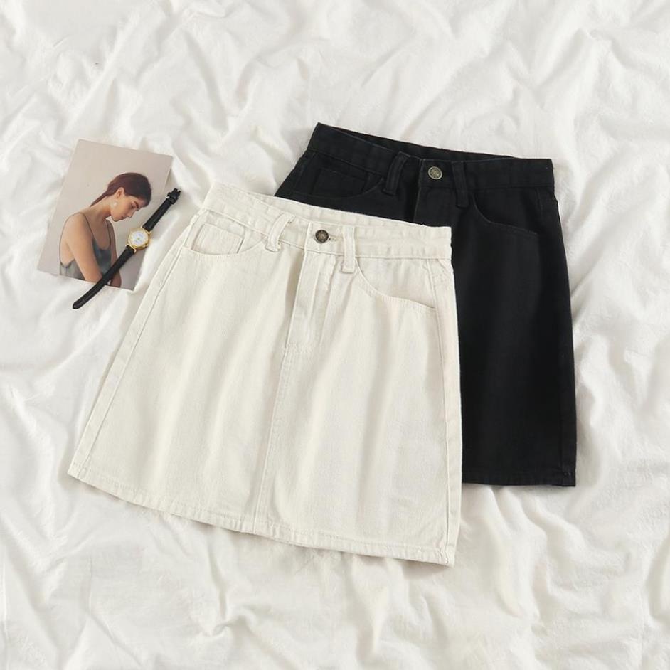 Chân Váy Jean Chữ A Cạp Lưng Màu Sắc  Đơn Giản Thời Trang Phong Cách Hàn Quốc Cho Nữ | BigBuy360 - bigbuy360.vn