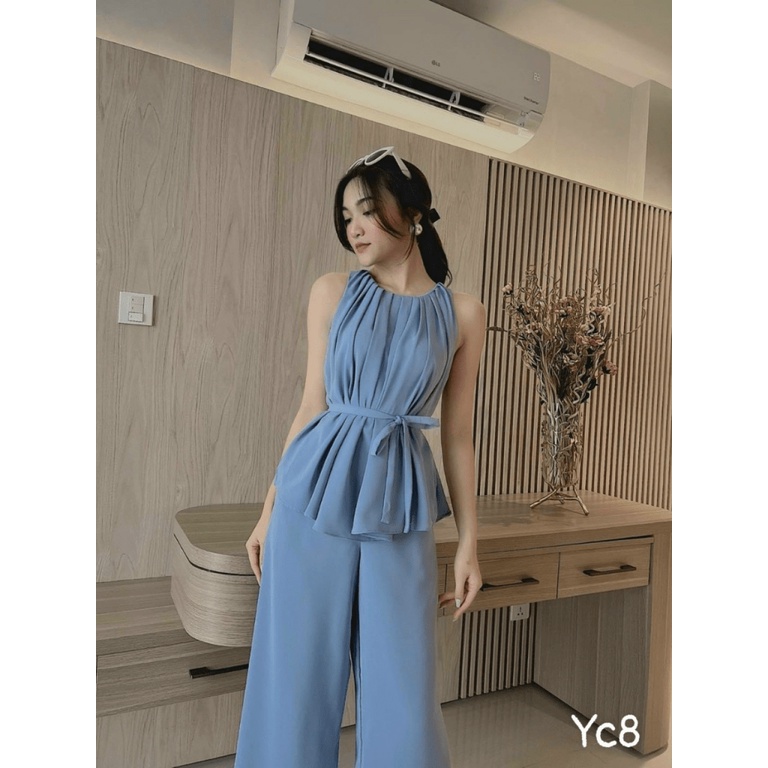 (MẪU MỚI) FREE SHIP SÉT ĐŨI CỔ YẾM XẾP LY PHỐI QUẦN SUÔNG TIỂU THƯ SANG CHẢNH DX HHP FASHION