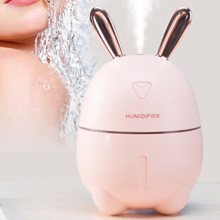 [TẶNG KÈM TINH DẦU] Máy phun sương tạo ẩm mini Humidifier đèn LED, siêu êm, khuếch tán tinh dầu TAI THỎ