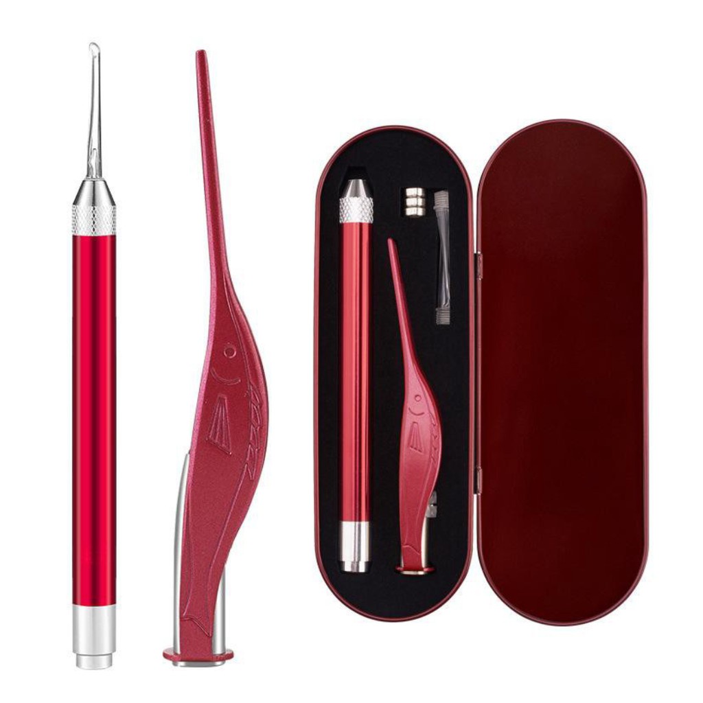 Nhíp ráy tai chuyên dụng có đèn soi 👂 𝙎𝙄𝙀̂𝙐 𝙃𝙊𝙏 👂 có hộp, dễ sử dụng, chất liệu cao cấp siêu bền