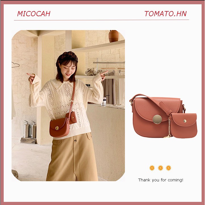 MICOCAH - MICOCAH "đôi" túi xách nữ mới 2019 đeo vai yên túi thời trang hoang dã mã FSD316