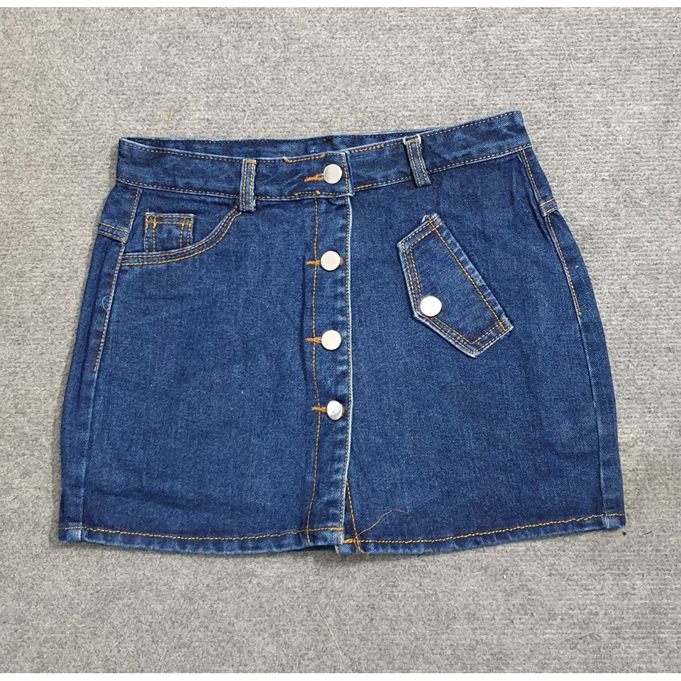 Quần váy sort jean phối nút giữa - sortYBG1000 | BigBuy360 - bigbuy360.vn