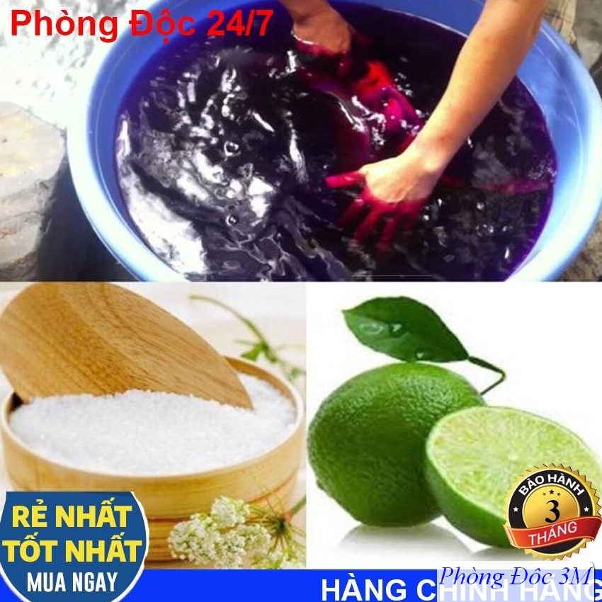 Combo 5 Sét Tẩy Mốc Quần Áo Bị Thâm Kim Ố Vàng Gồm Gói Chanh+Bột Tím+Gói Giữ Màu Quần Áo