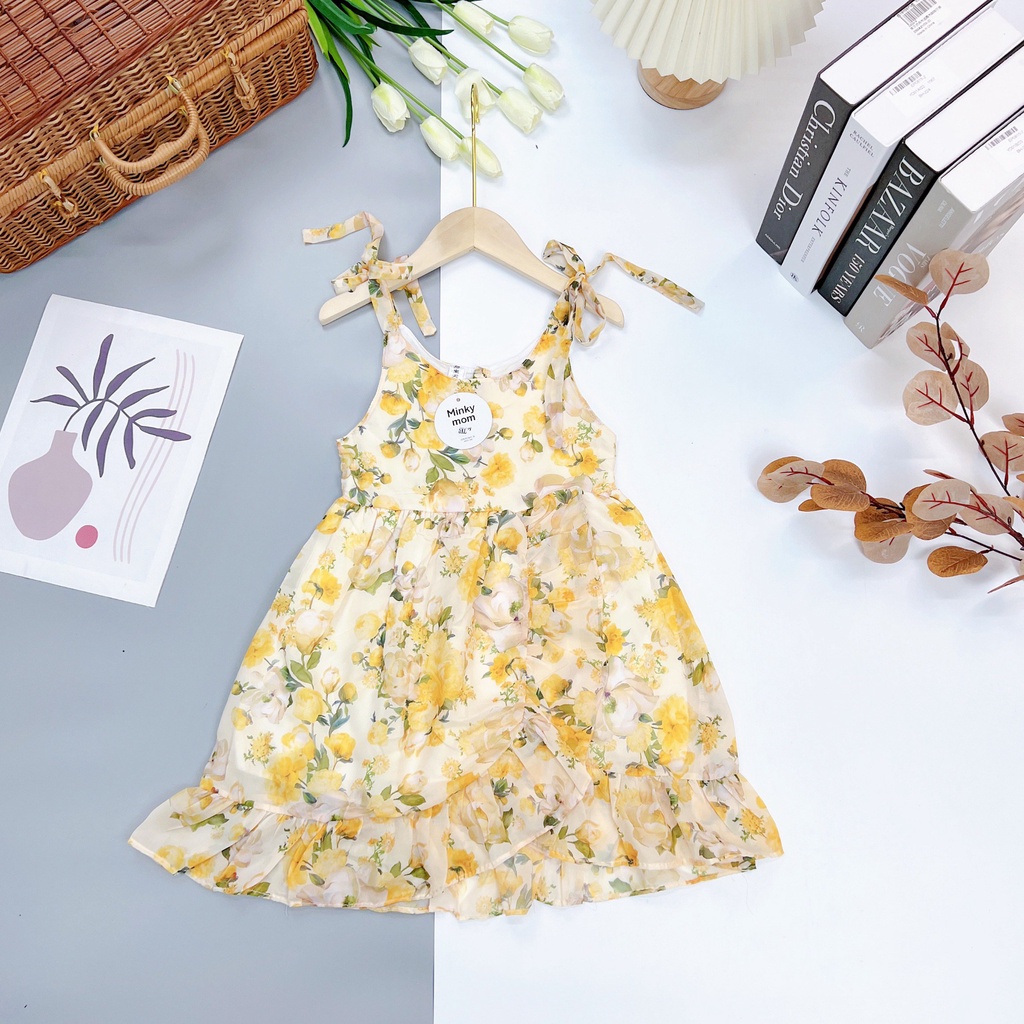 Váy cho bé gái vải voan hàn cao cấp V10 size từ 14 – 28kg, đầm công chúa CHAMIDA xinh xắn, đáng yêu