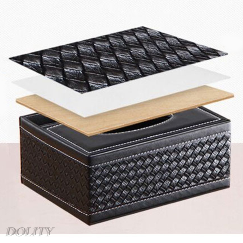 [DOLITY]Tissue Box Desktop Remote Control Smartphone Holder Organizer Decorative Black