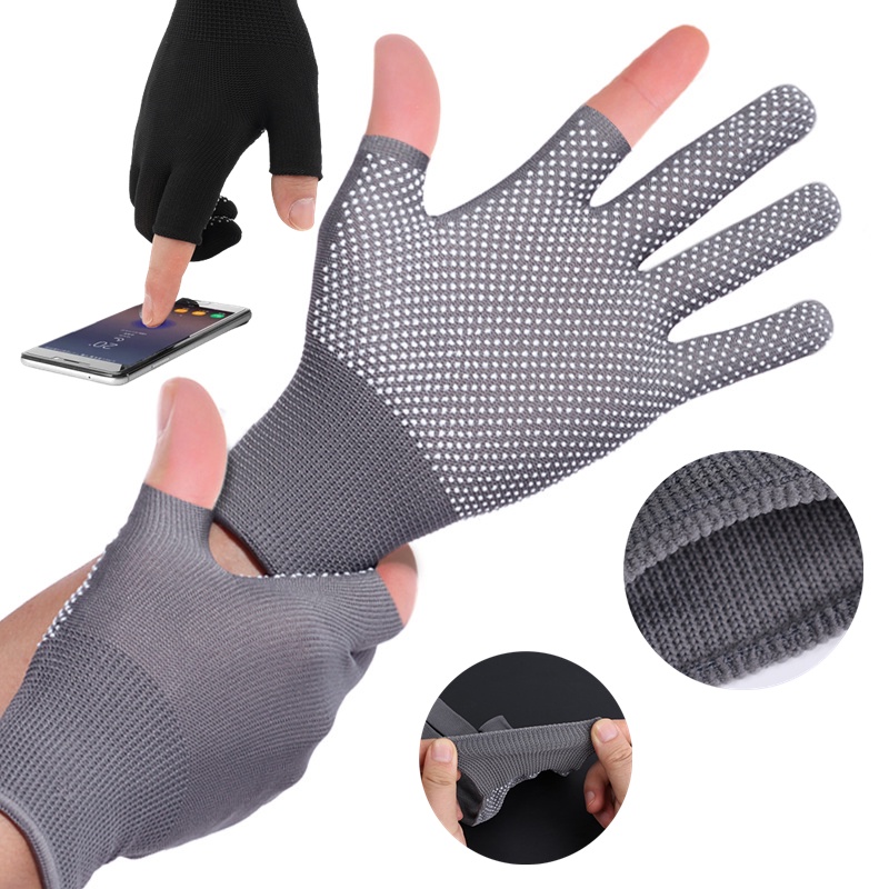 1 Đôi Găng Tay Nylon Mỏng Co Giãn Mềm Mại Hai Ngón Chống Trơn Chống Trầy Xước Thoáng Khí Cho Hoạt Động Thể Thao Ngoài Trời