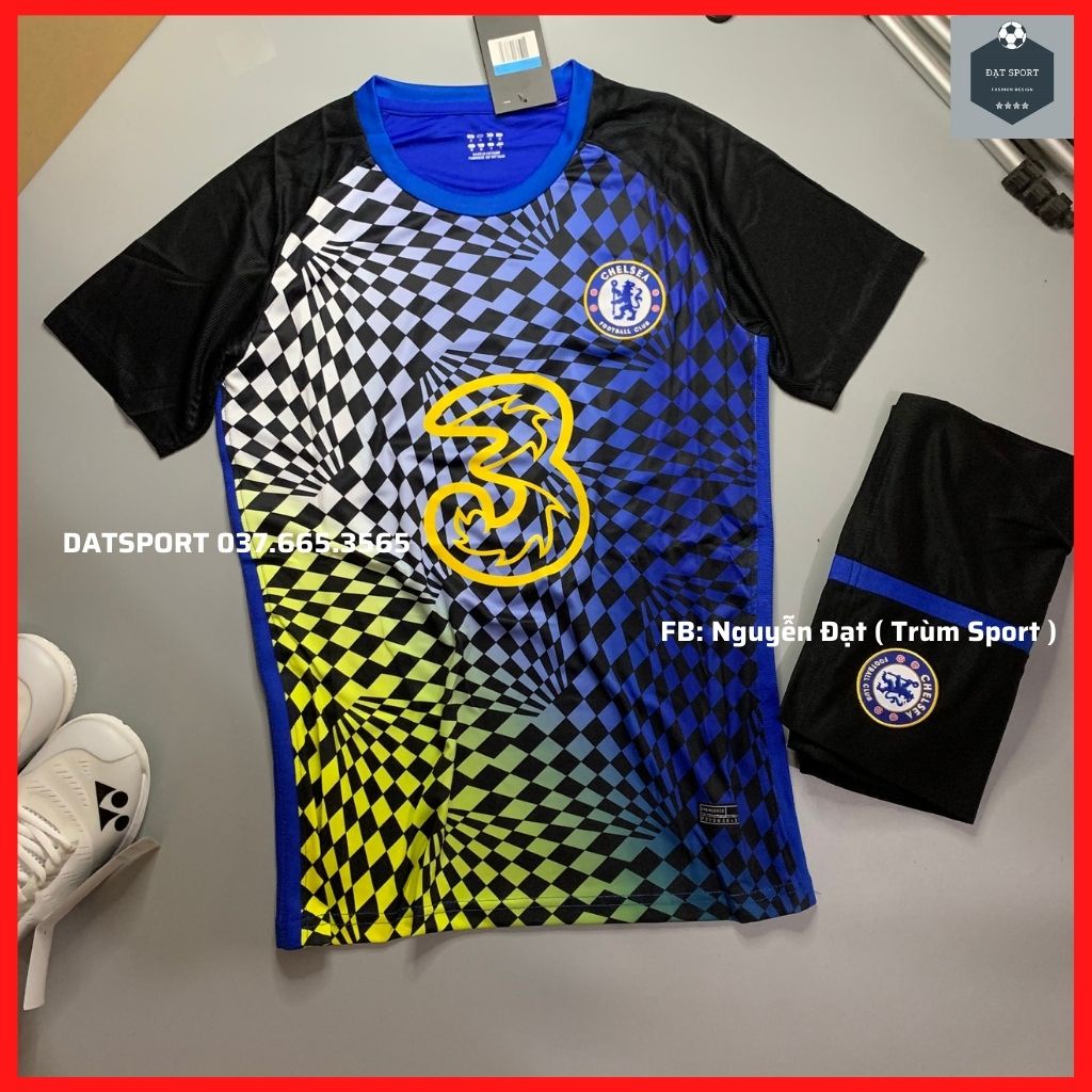 Bộ Áo Đấu Chelsea Kẻ Ô Đa Sắc 2022 ⚡RẺ VÔ ĐỊCH⚡Quần Áo Đá Banh CLB Chelsea Vải Thái Chuẩn Áo Thi Đấu