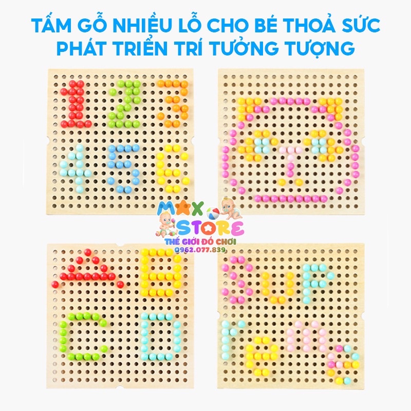 Bộ Đồ Chơi Trồng Nấm Bằng Gỗ Luyện Tay Vận Động Tinh Và Tư Duy Sáng Tạo Cho Bé Yêu