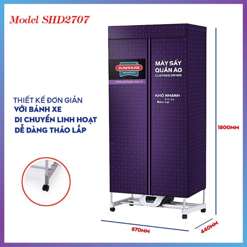 Vải bạt tủ sấy quần áo Sunhouse SHD2707 SHD2702 SHD2701 SHD2700 - Vỏ Tủ sấy quần áo