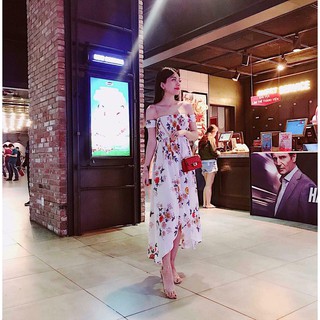 ĐẦM MAXI XẺ TÀ HOA 3D HÀNG NHẬP DMX06