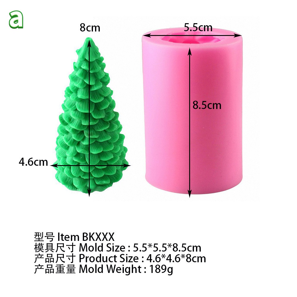 Khuôn làm nến bằng silicon hình cây thông trang trí Giáng sinh